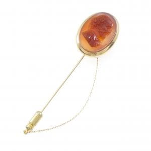 K18YG メノウカメオ ブローチ