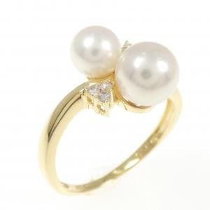 K18YG Akoya pearl ring