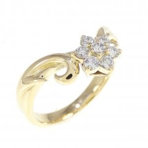 750YG フラワー ダイヤモンド リング 0.23CT