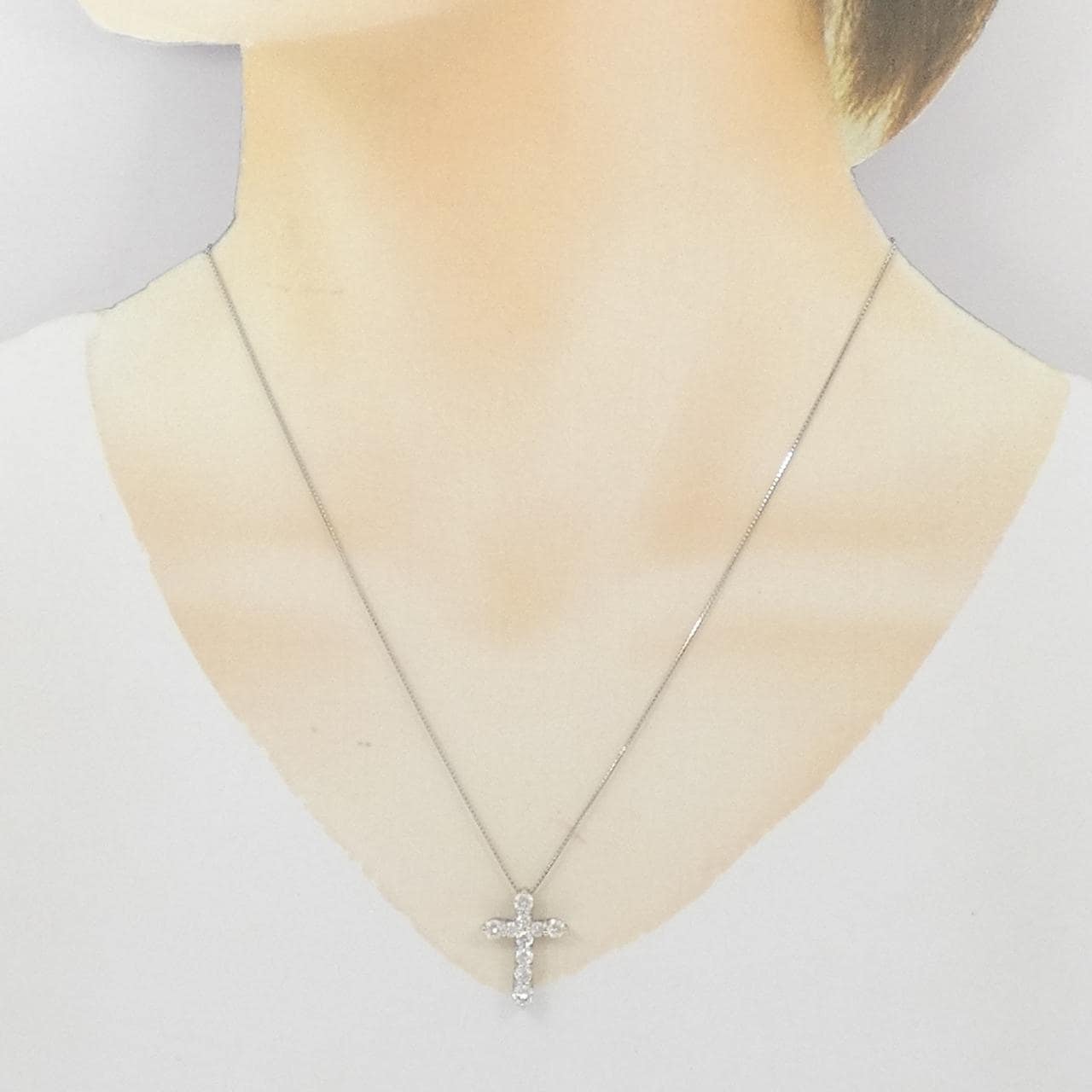 PT900/PT850 クロス ダイヤモンド ネックレス 1.00CT
