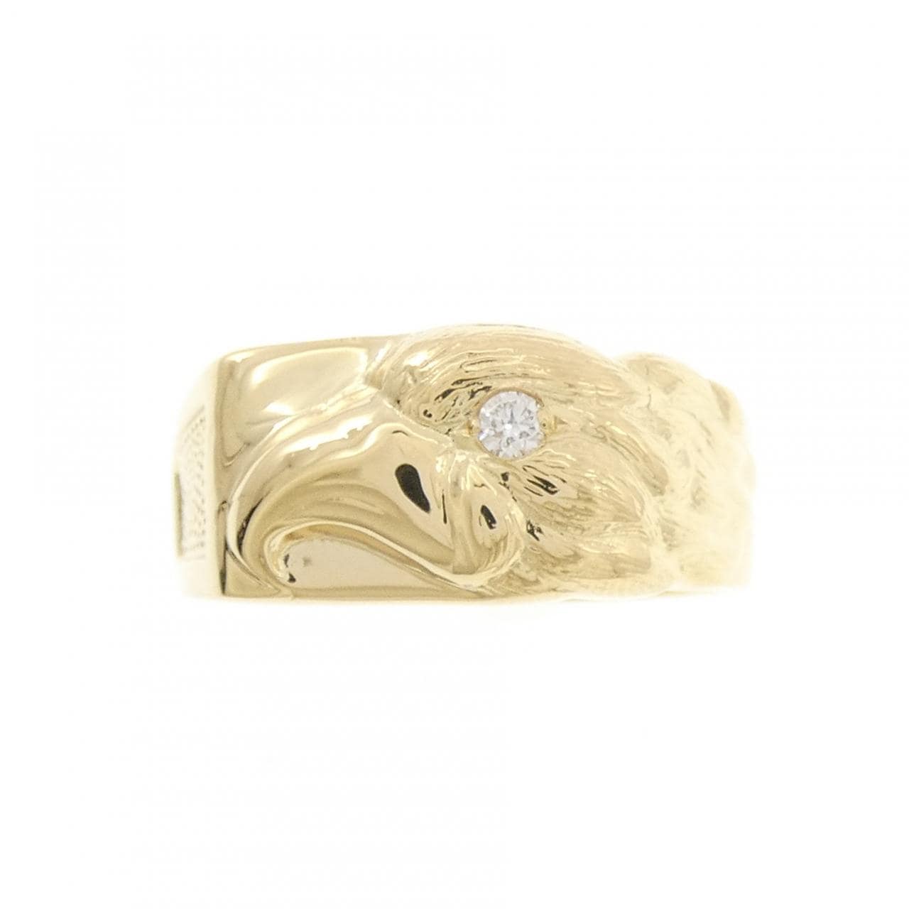 【新品】K18YG バード ダイヤモンド リング 0.05CT
