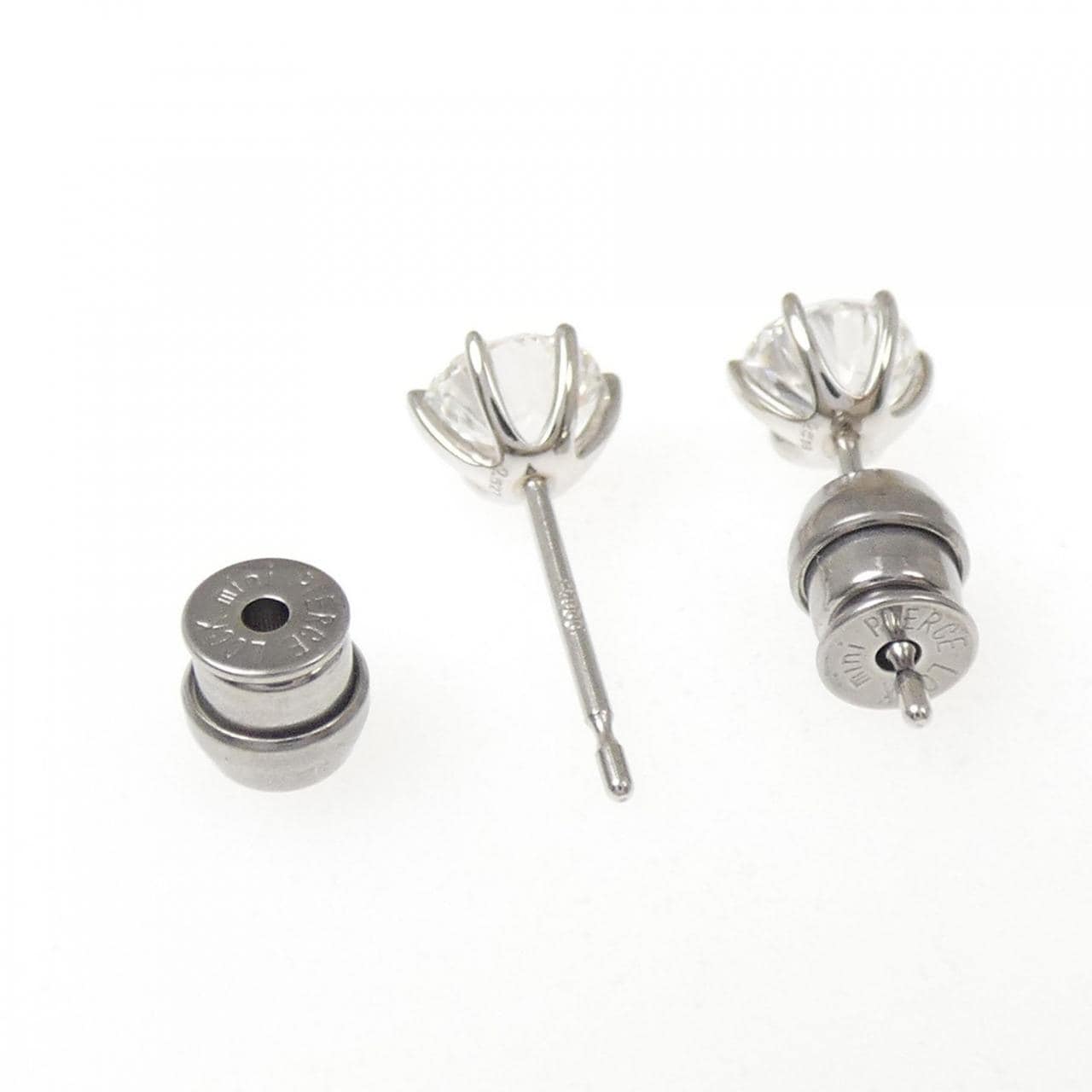 【リメイク】PT900/ST ダイヤモンド ピアス 0.518CT 0.527CT E-F VS1-2 EX-VG