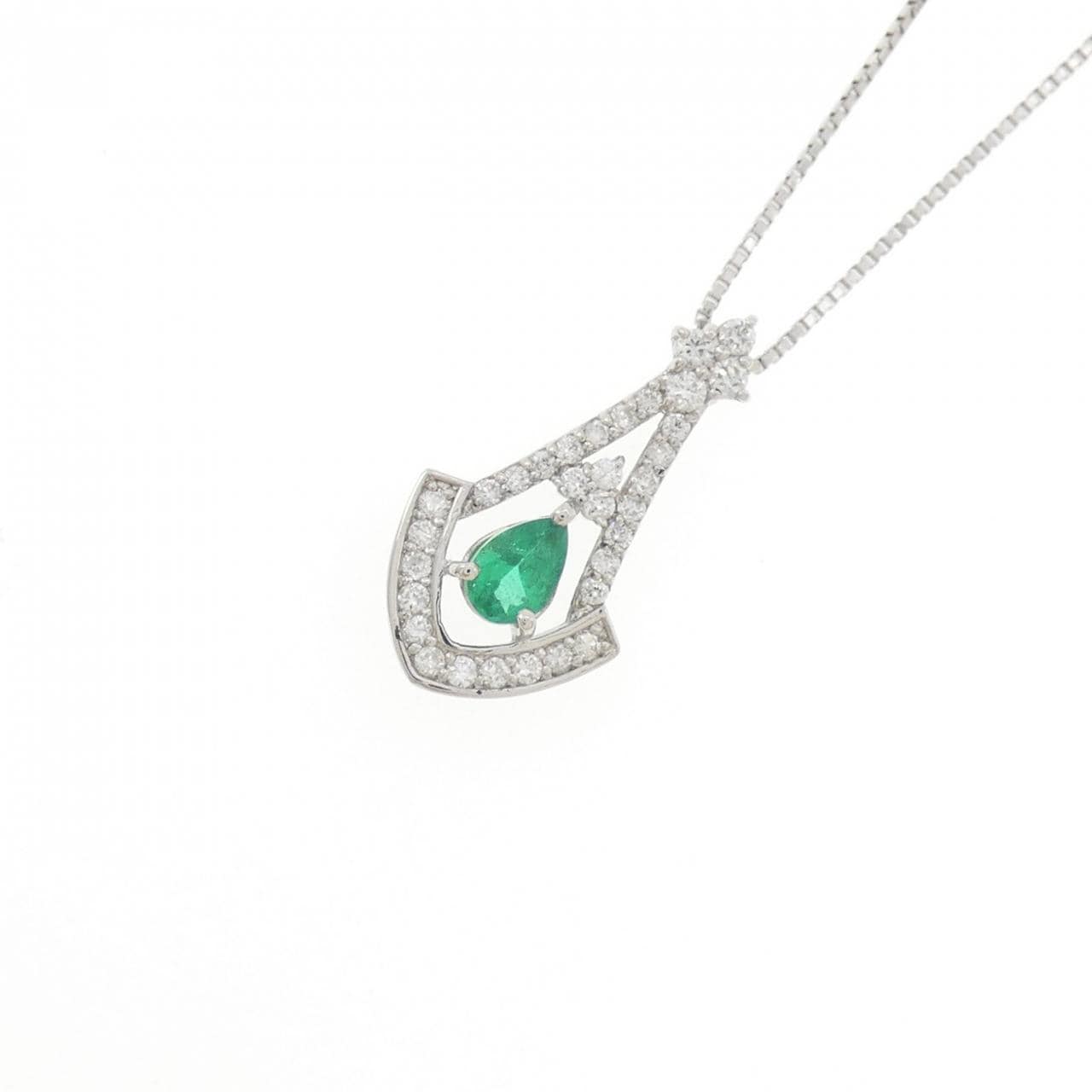 PT900/PT850 エメラルド ネックレス 0.34CT