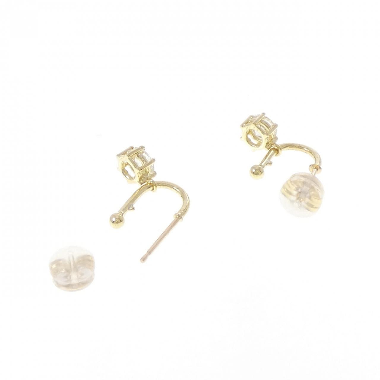 K18YG ダイヤモンド ピアス 0.305CT 0.335CT H SI1 VG