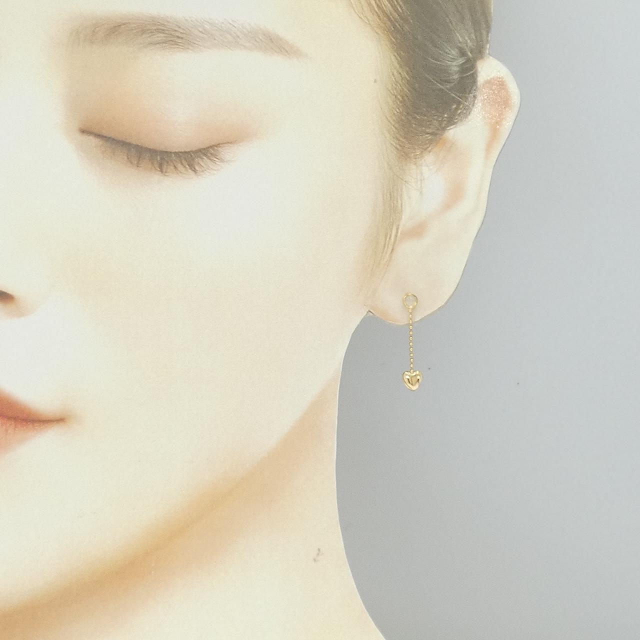 K18YG ハート ムーンストーン ピアス