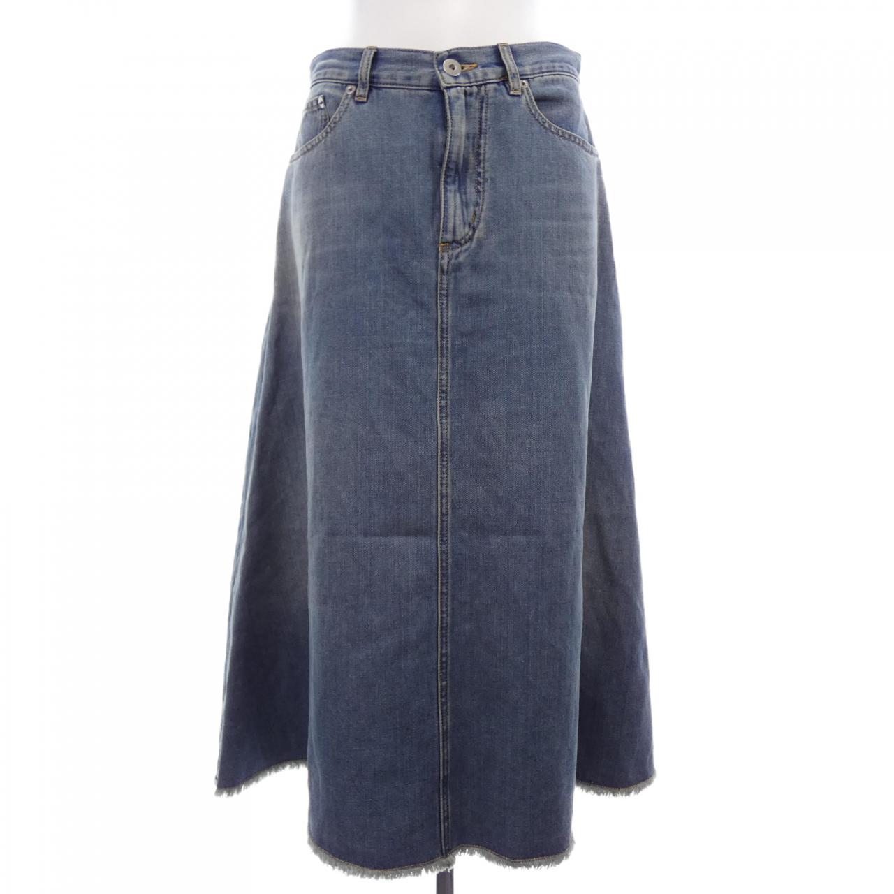 クリスチャンディオール CHRISTIAN DIOR コットンリネンデニム 642J47A3677 スカート