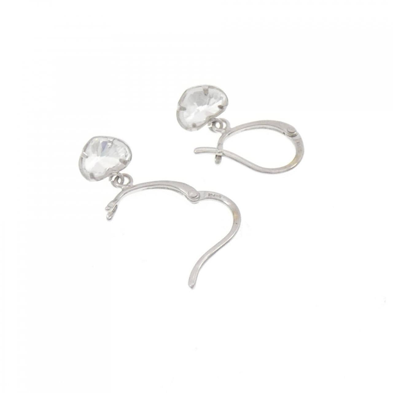 K14WG ハート キュービック ピアス