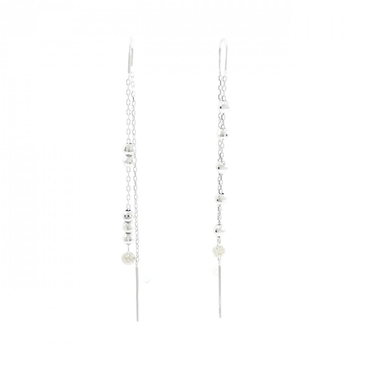 K18WG ダイヤモンド ピアス 0.16CT