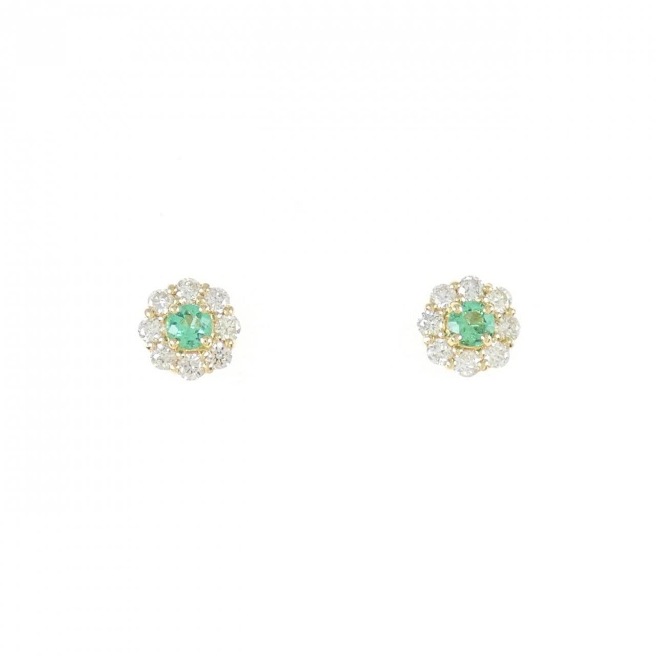[BRAND NEW] K18YG emerald earrings 0.10CT