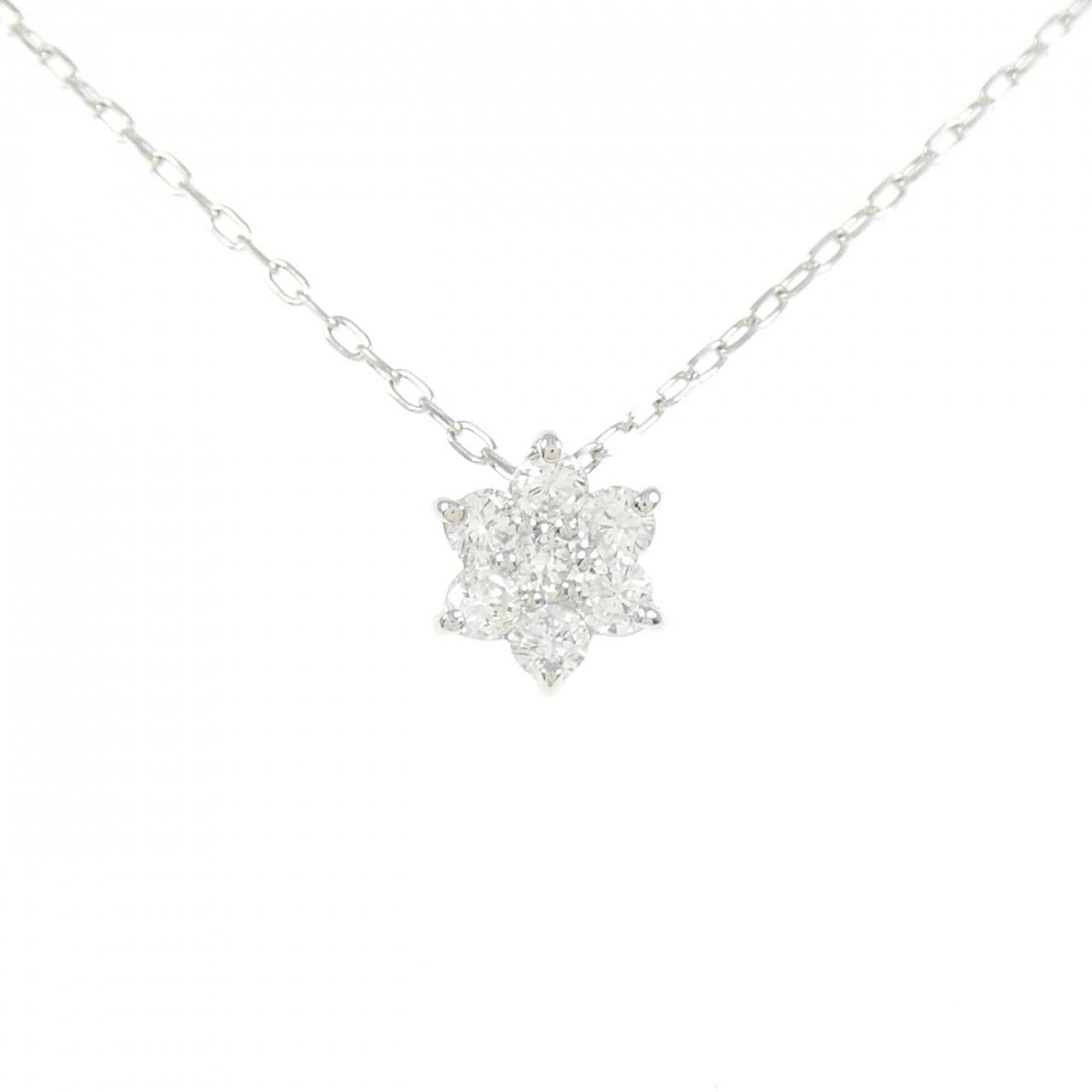 PT900/PT850 フラワー ネックレス 0.30CT