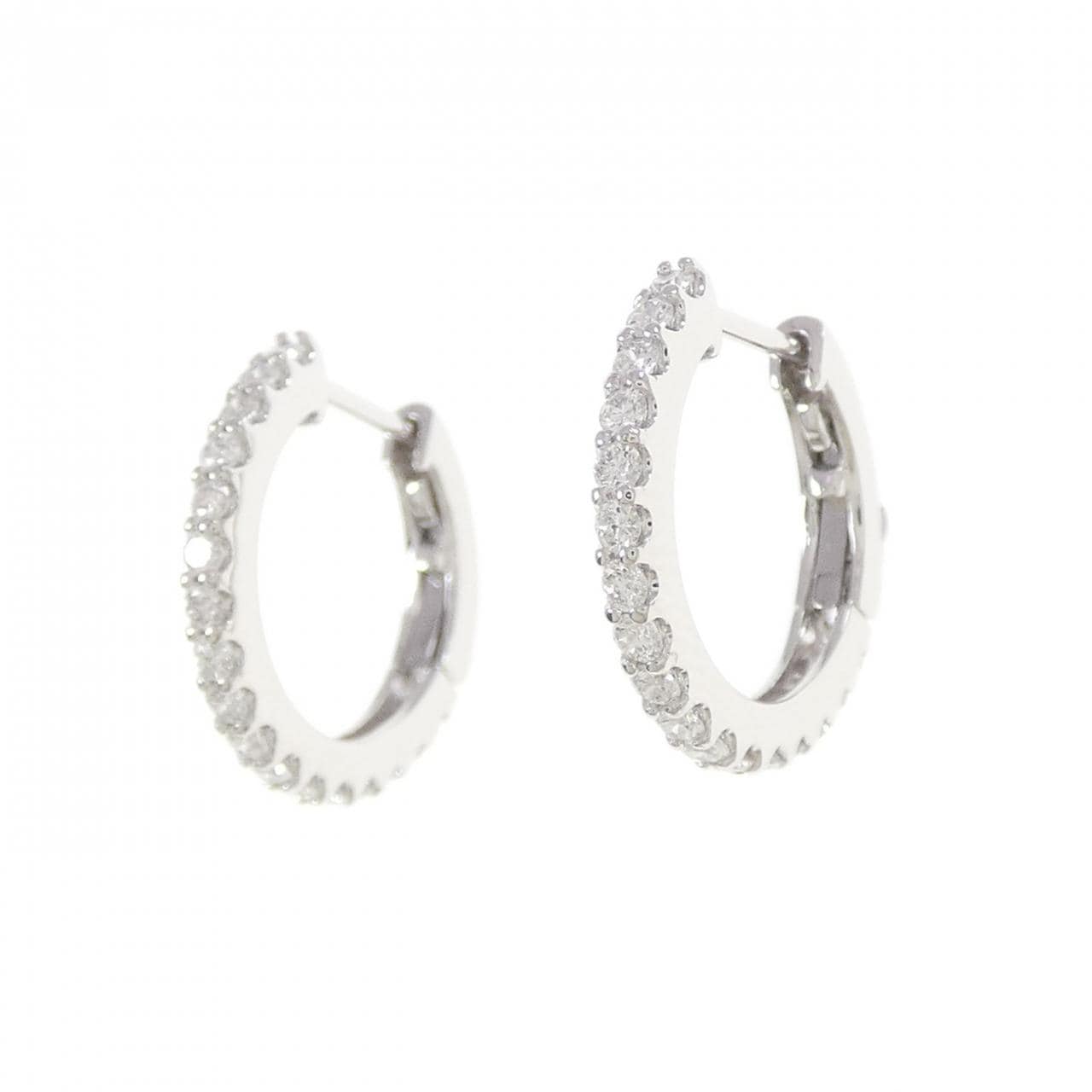 【新品】PT900 ダイヤモンド フープ ピアス 0.40CT