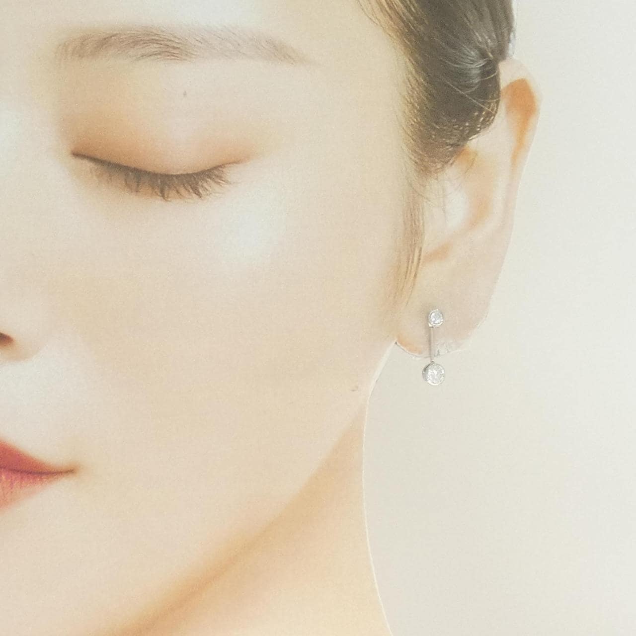 PT900/K14WG ダイヤモンド ピアス 0.50CT