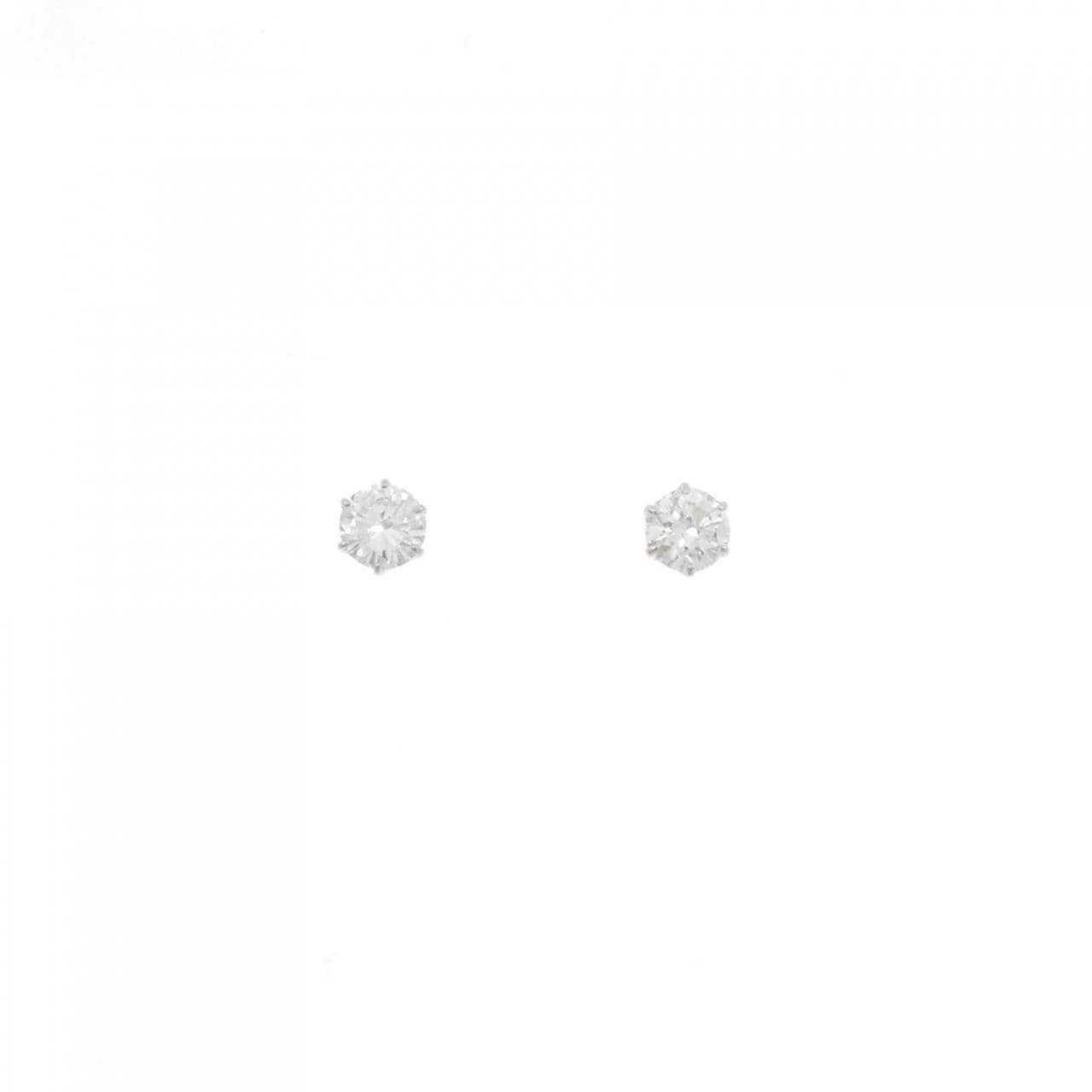 PT900 ソリティア ダイヤモンド ピアス 0.505CT