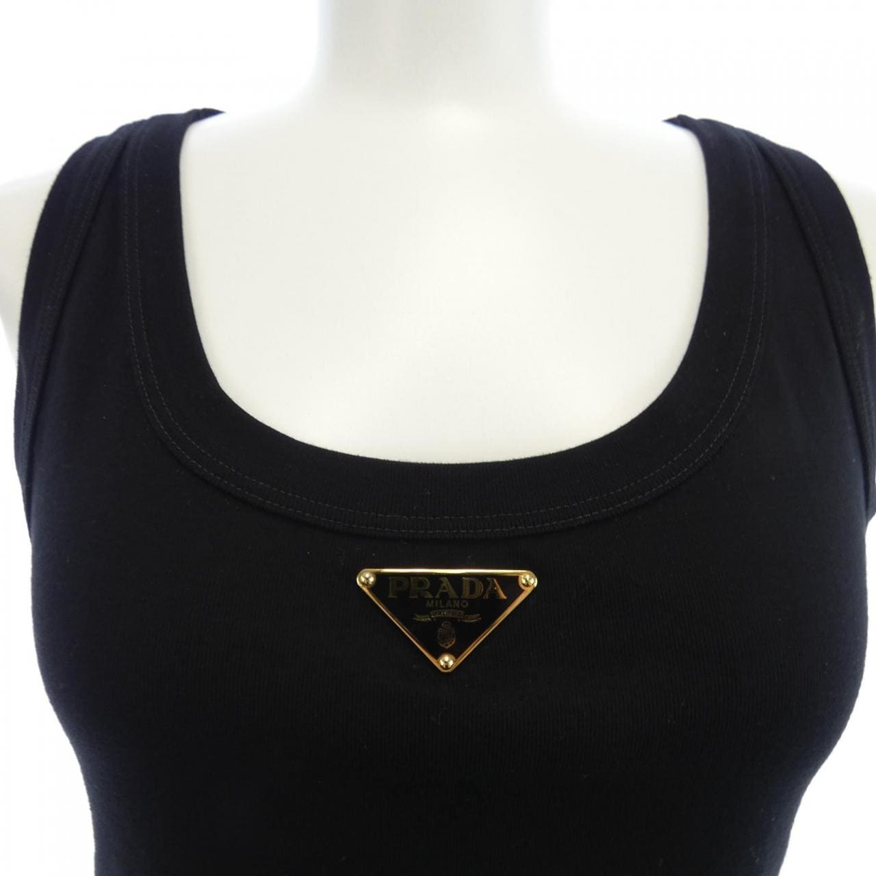 プラダ PRADA トライアングルロゴ リブニット ジャージー タンクトップ 39546X S222 10Z0 タンクトップ