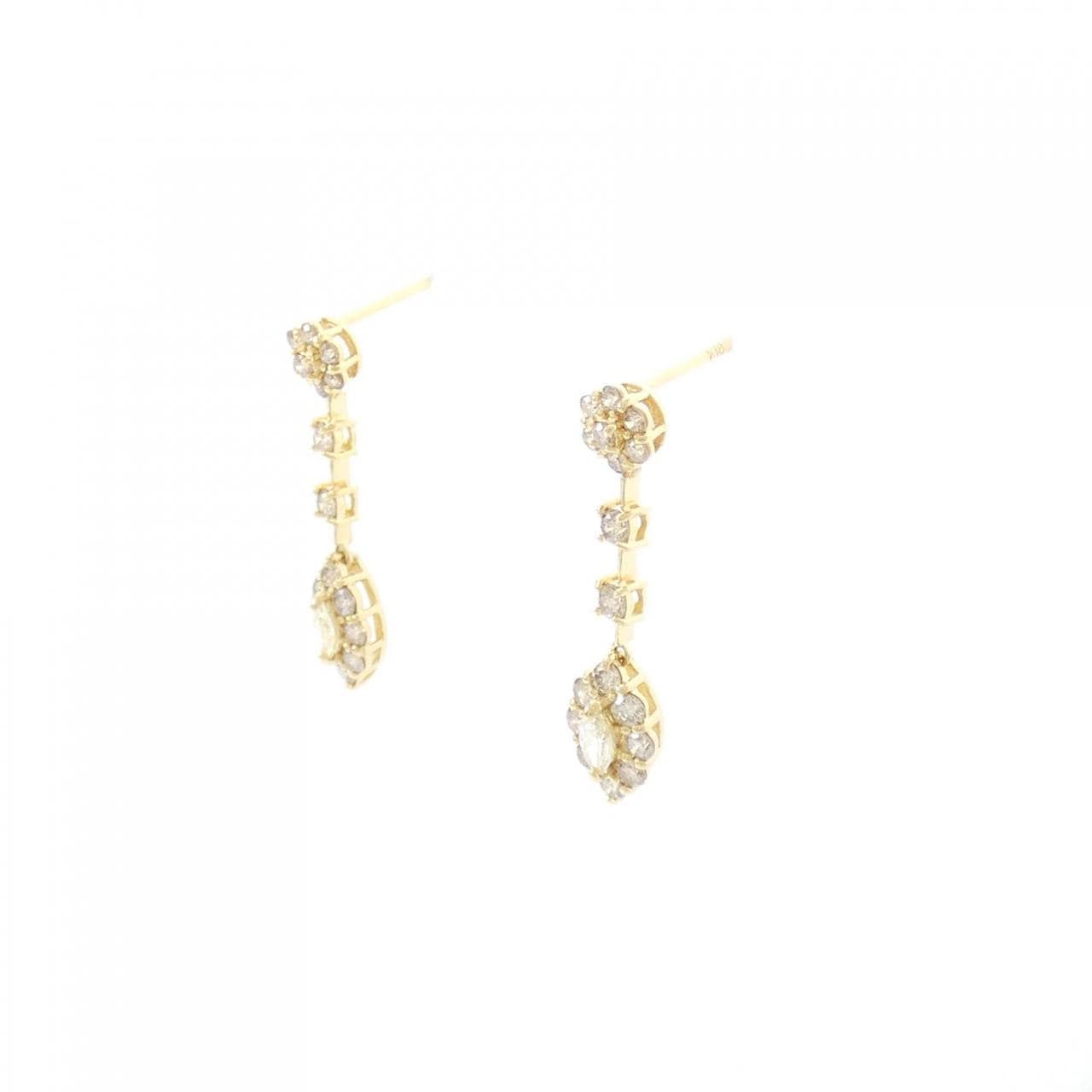 [BRAND NEW] K18YG Diamond earrings 0.64CT