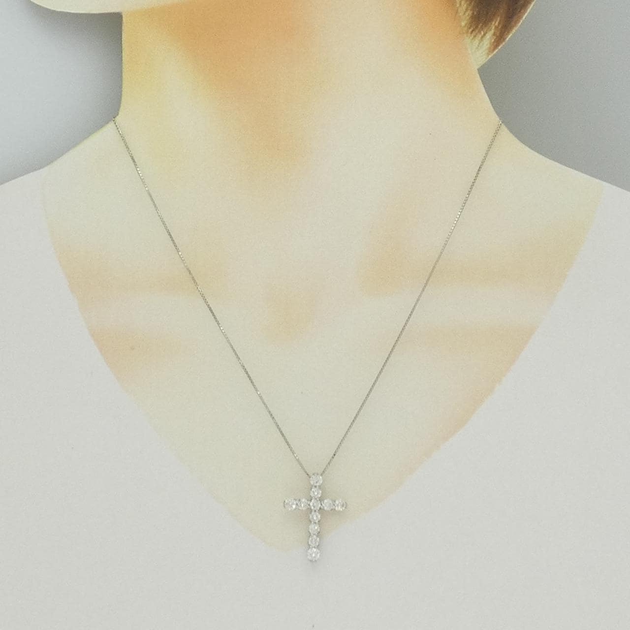 PT900/PT850 クロス ダイヤモンド ネックレス 1.50CT