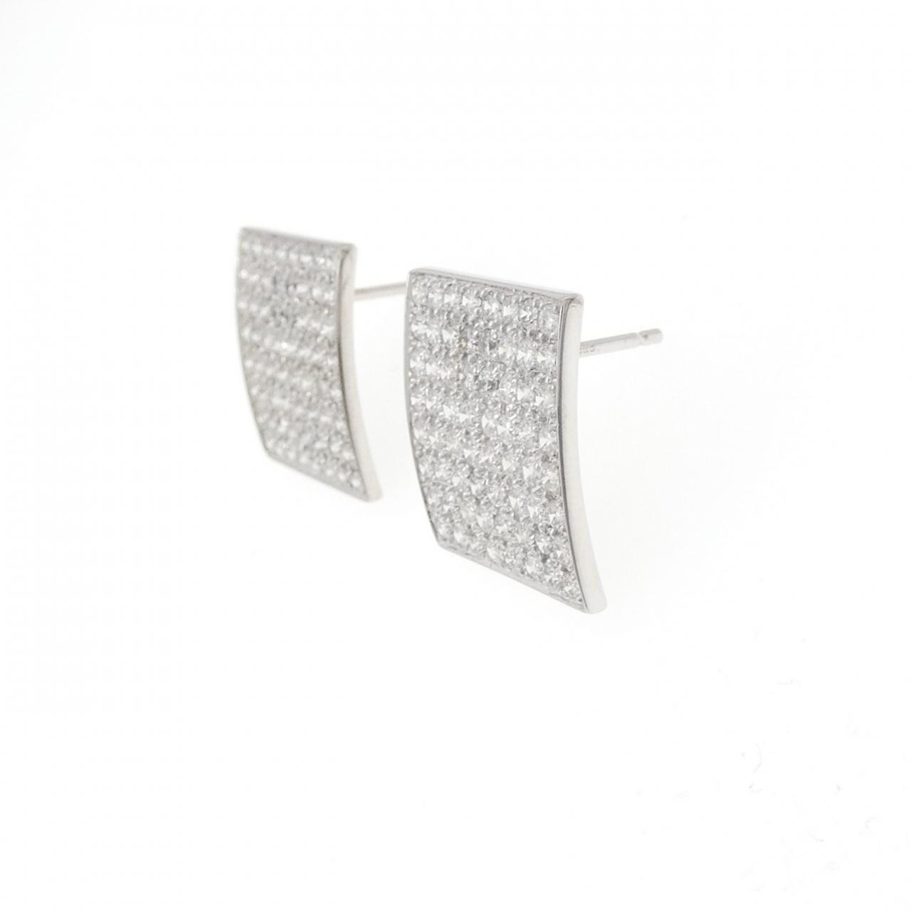 K18WG/K14WG パヴェ ダイヤモンド ピアス 2.80CT