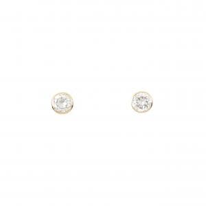 K18YG solitaire Diamond earrings 0.40CT