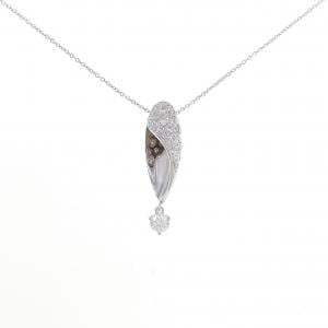 K18WG パヴェ ダイヤモンド ネックレス 0.27CT