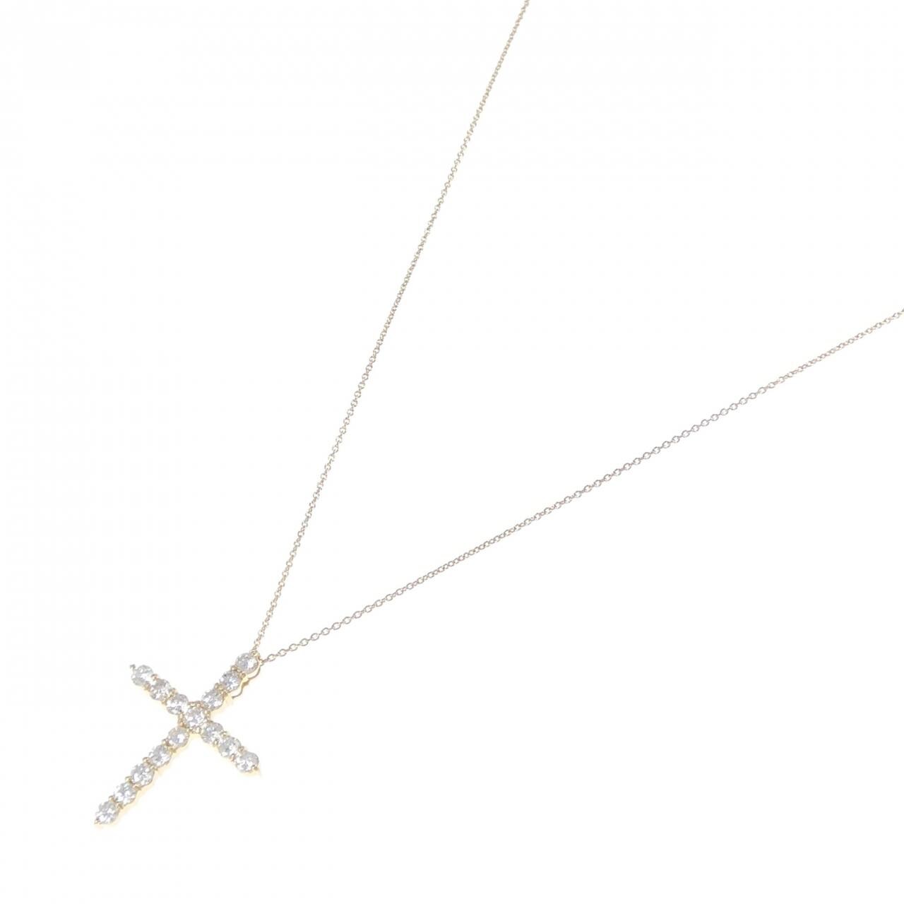 【新品】K18YG クロス ダイヤモンド ネックレス 1.00CT