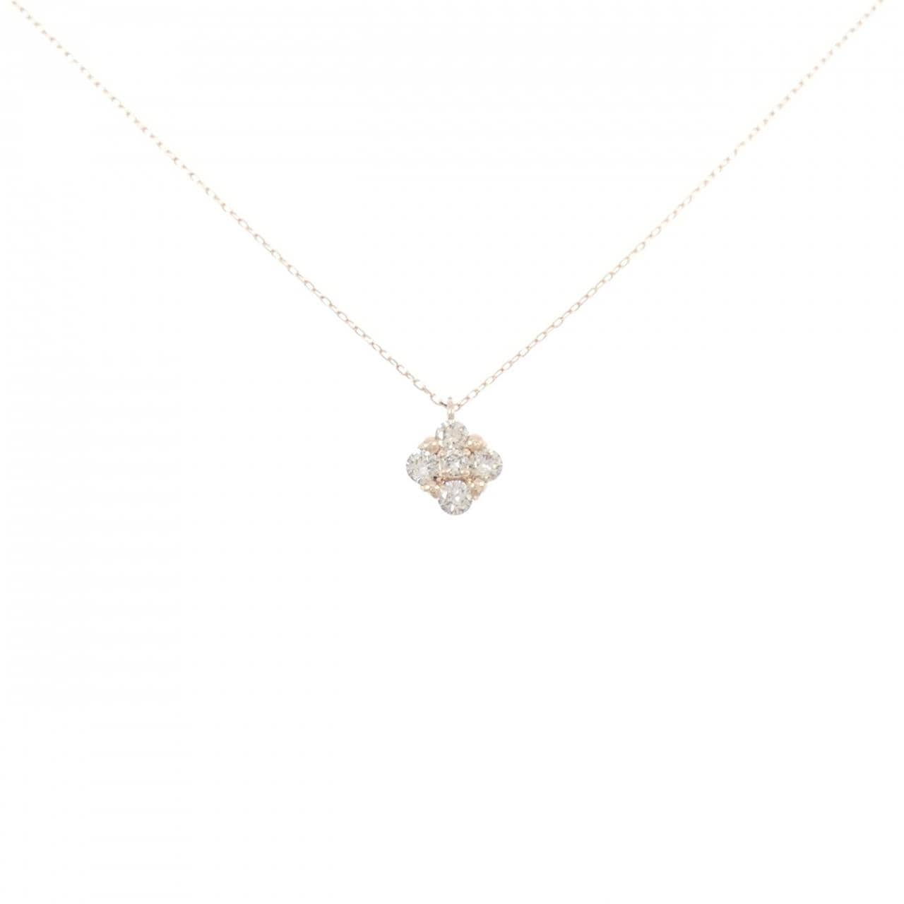 【新品】K10PG ダイヤモンド ネックレス 0.20CT
