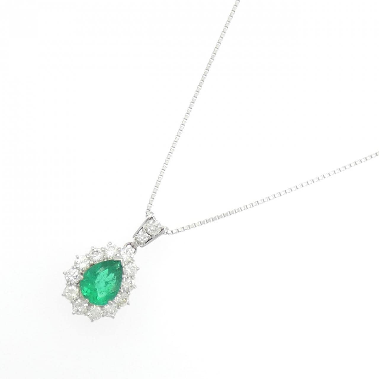 PT900/PT850 エメラルド ネックレス 1.85CT