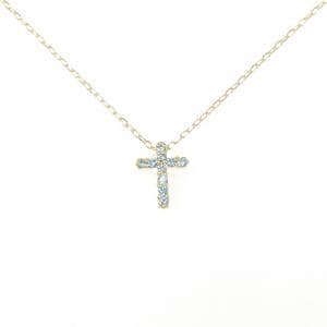 K18YG クロス ダイヤモンド ネックレス 0.1CT