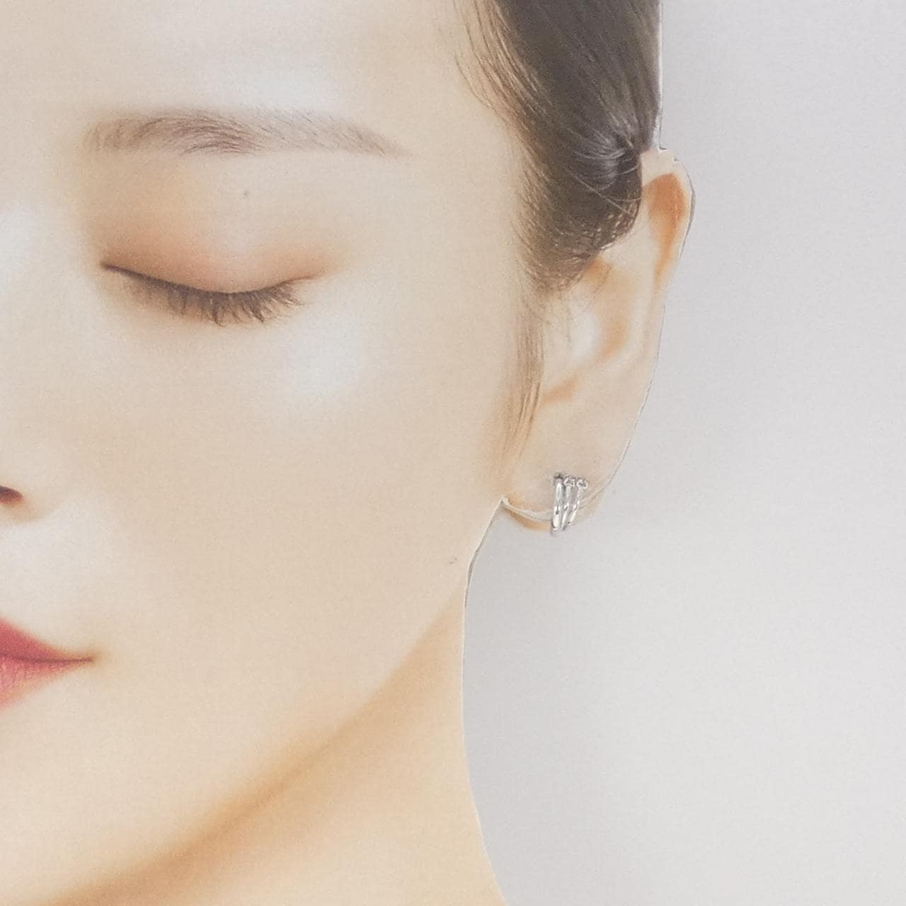 K14WG ダイヤモンド ピアス 0.12CT