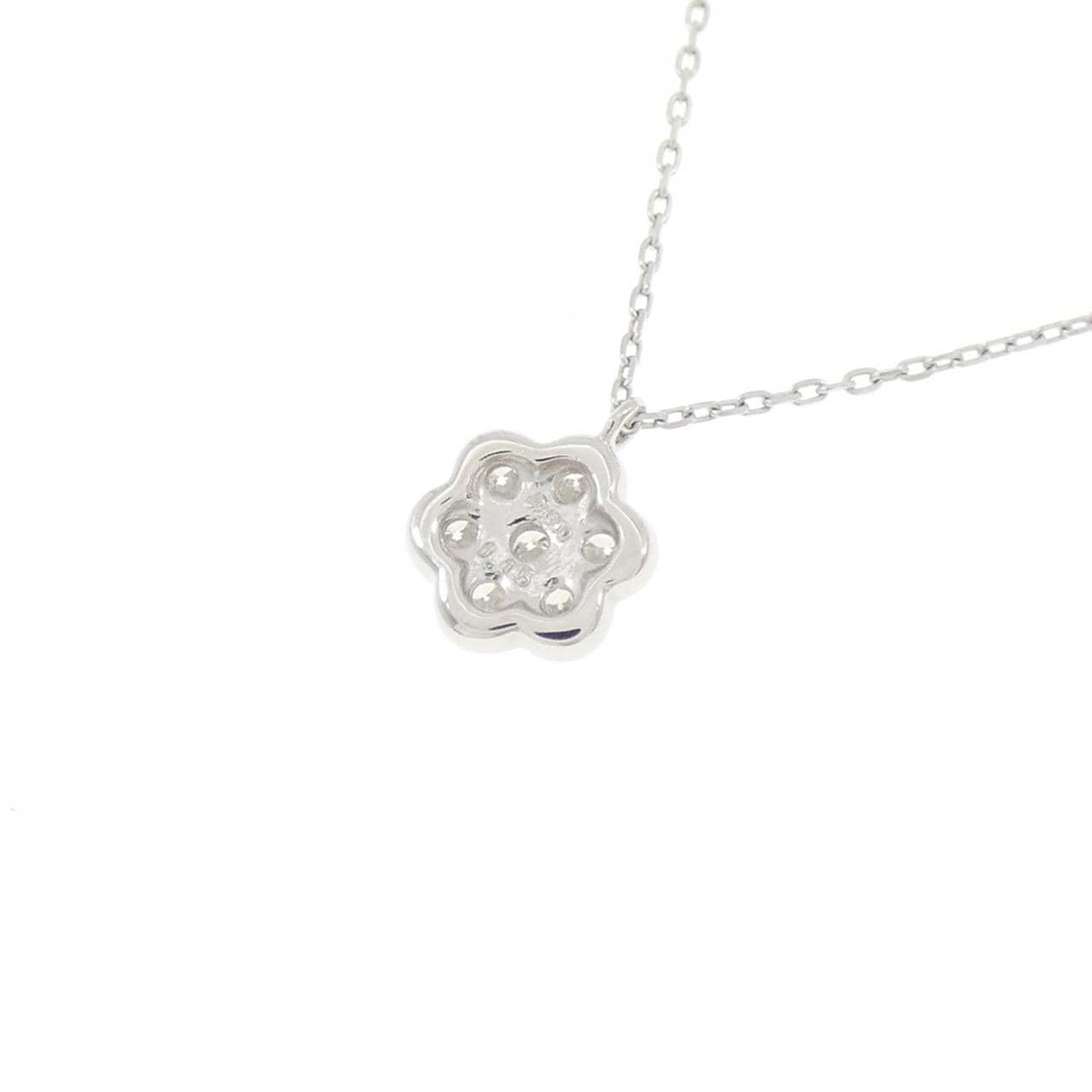 PT900/PT850 フラワー ダイヤモンド ネックレス 0.15CT