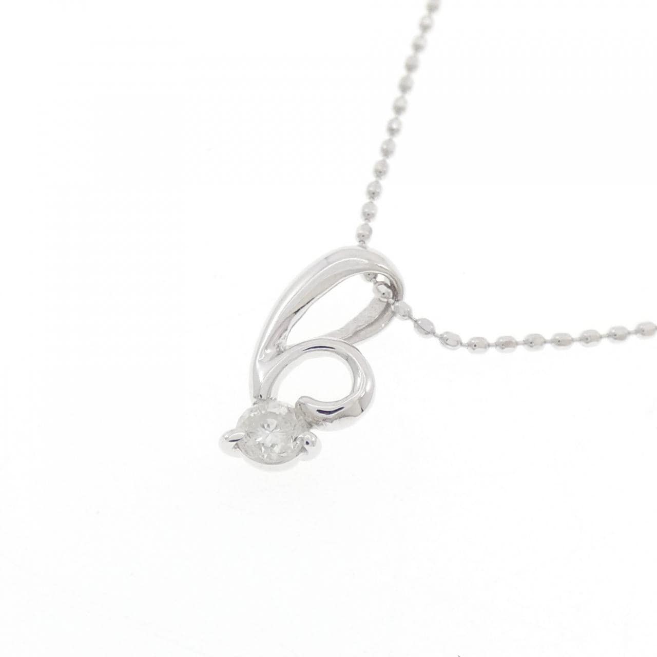 K14WG/K18WG ダイヤモンド ネックレス 0.1