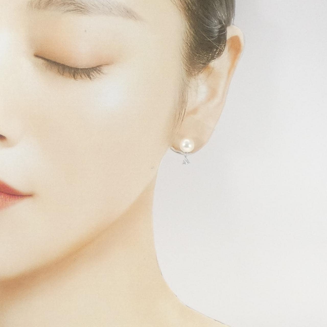 K14WG アコヤパール ピアス 7.6mm