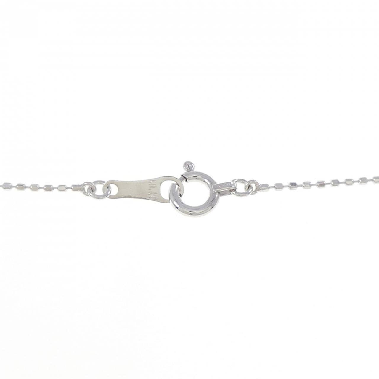 K18WG スリーストーン ダイヤモンド ネックレス 0.5CT