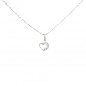 K18WG ハート ダイヤモンド ネックレス 0.05CT