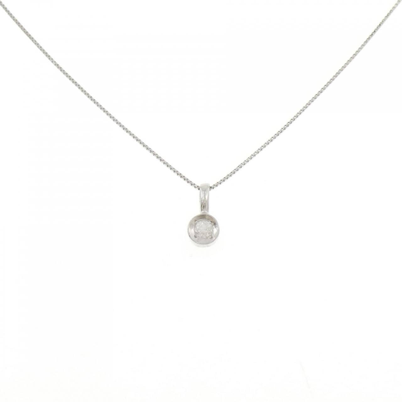 PT900/PT850 ソリティア ダイヤモンド ネックレス 0.09CT