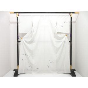 【新品】単衣　駒絽訪問着　友禅銀彩加工