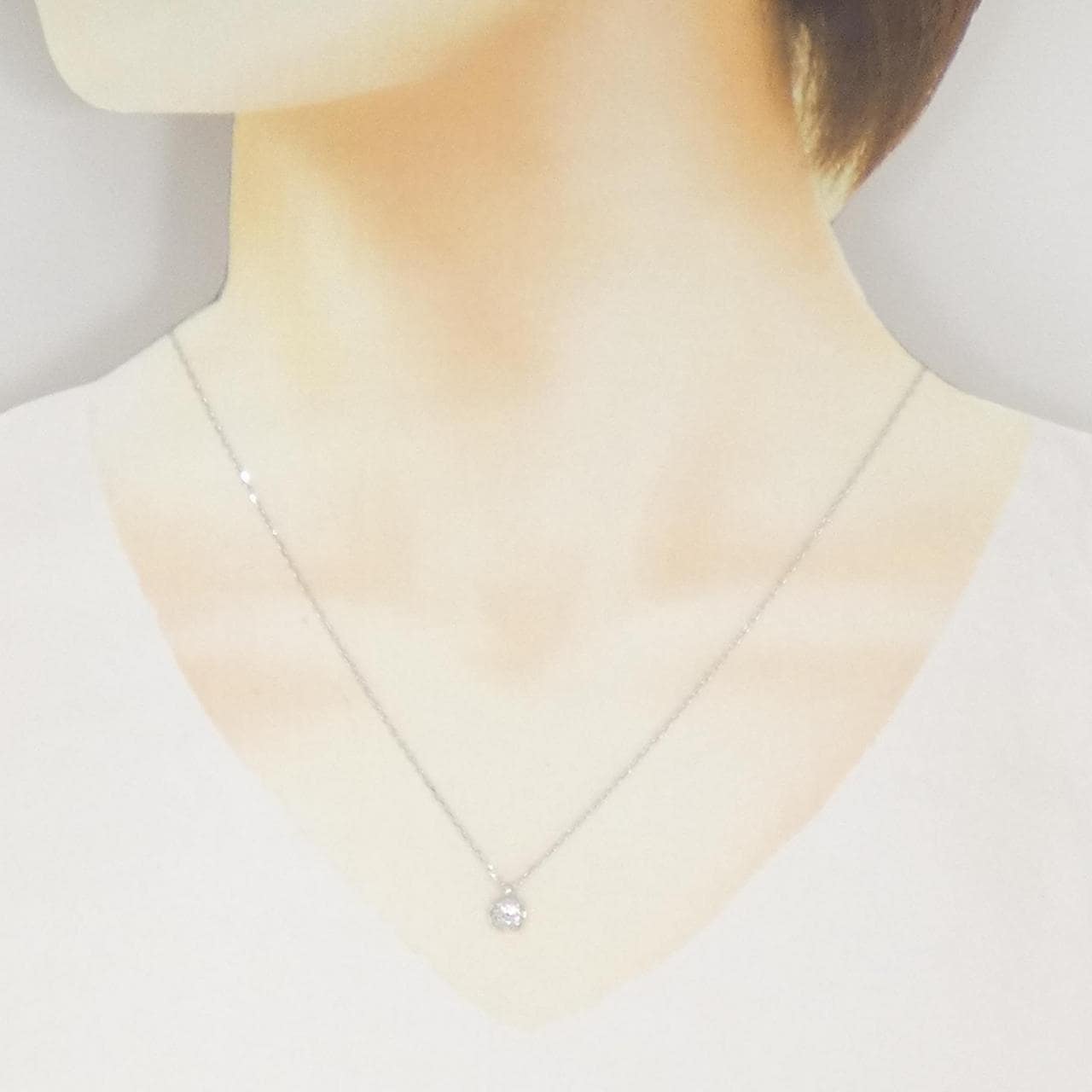 K18WG ダイヤモンド ネックレス 0.26CT