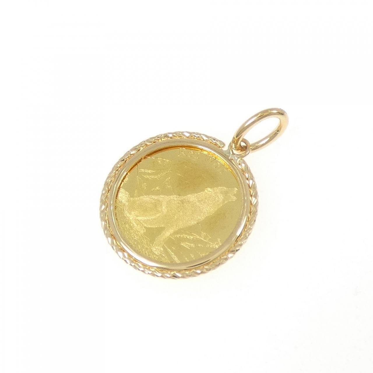 K18YG (框) 硬币吊坠