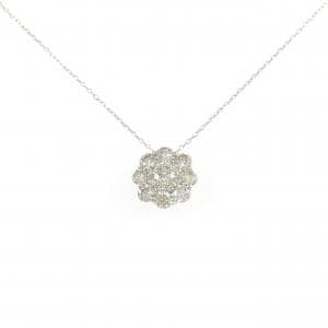 PT950 フラワー ダイヤモンド ネックレス 0.80CT