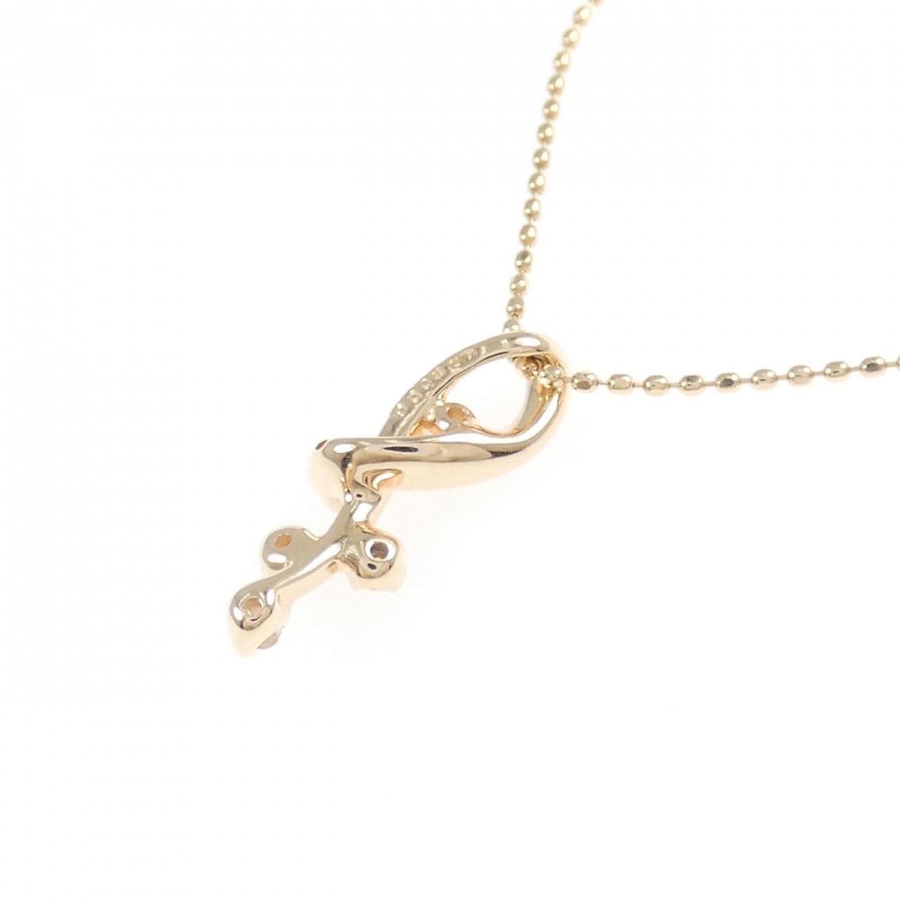 K10PG ホワイトサファイヤ ネックレス 0.08CT