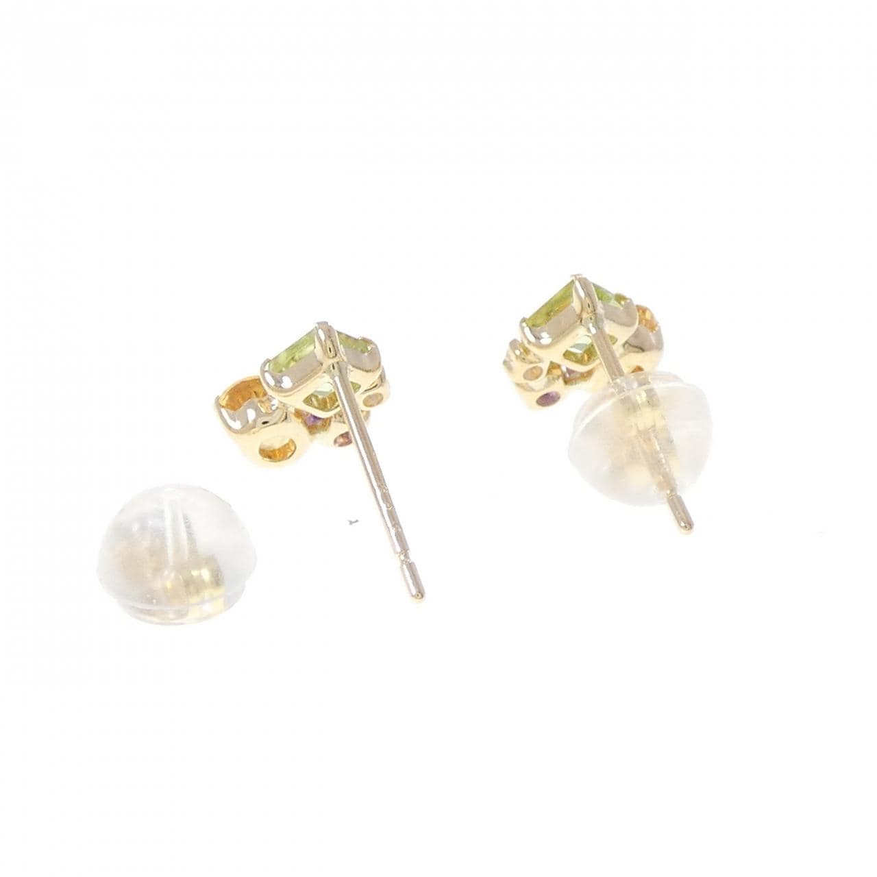 K18YG カラーストーン ピアス