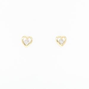 K18YG ハート ダイヤモンド ピアス 0.10CT