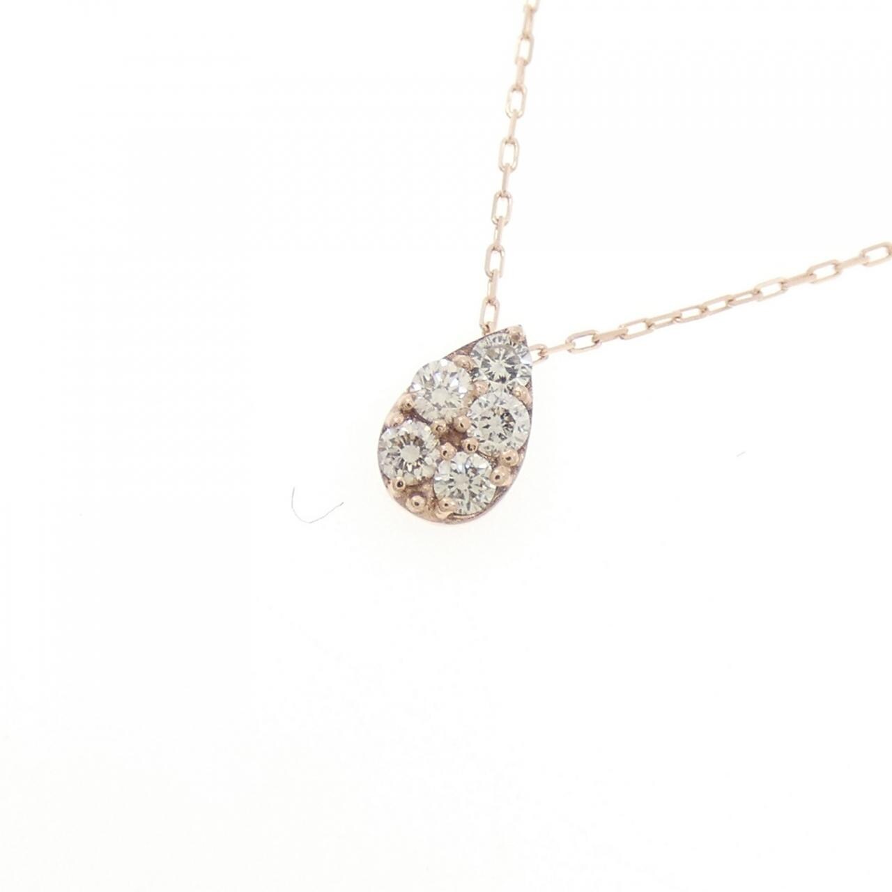 【新品】K10PG ダイヤモンド ネックレス 0.10CT