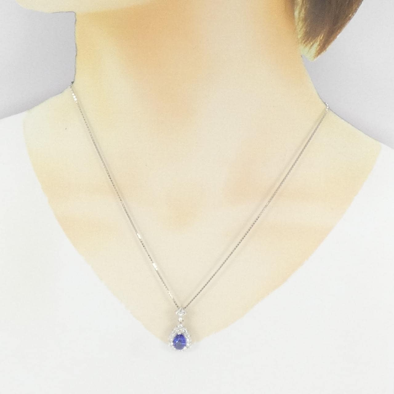 PT900/PT850 Tanzanite Necklace 1.67CT