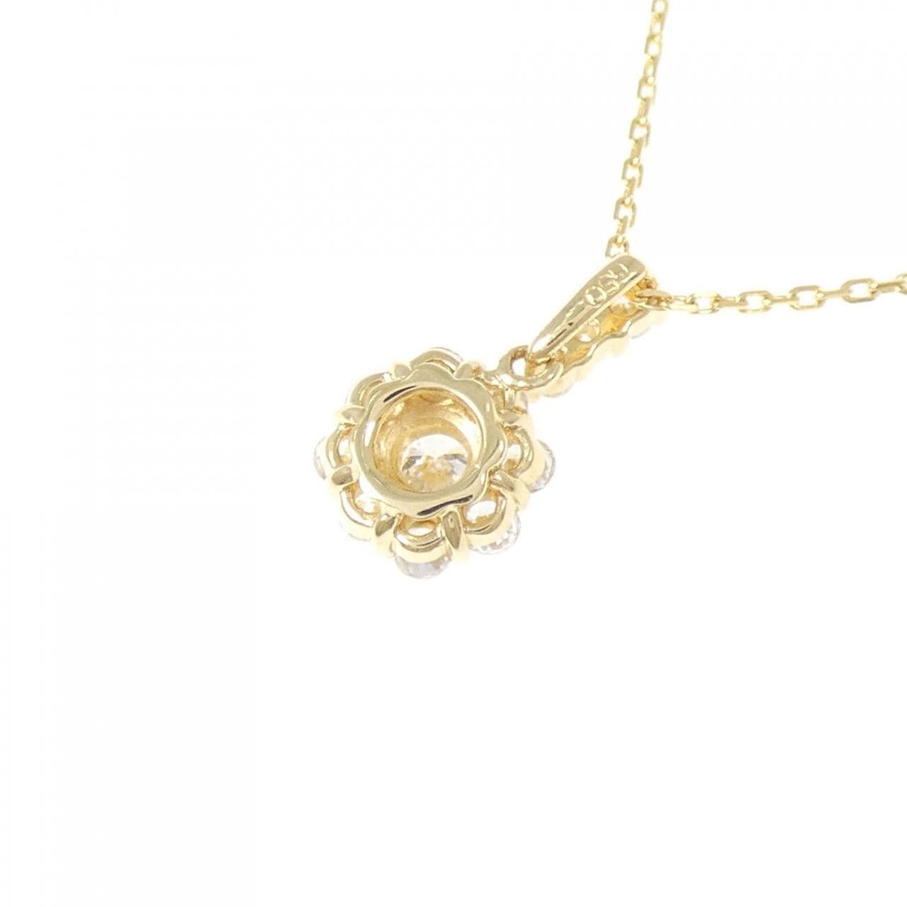 K18YG フラワー ダイヤモンド ネックレス 0.50CT
