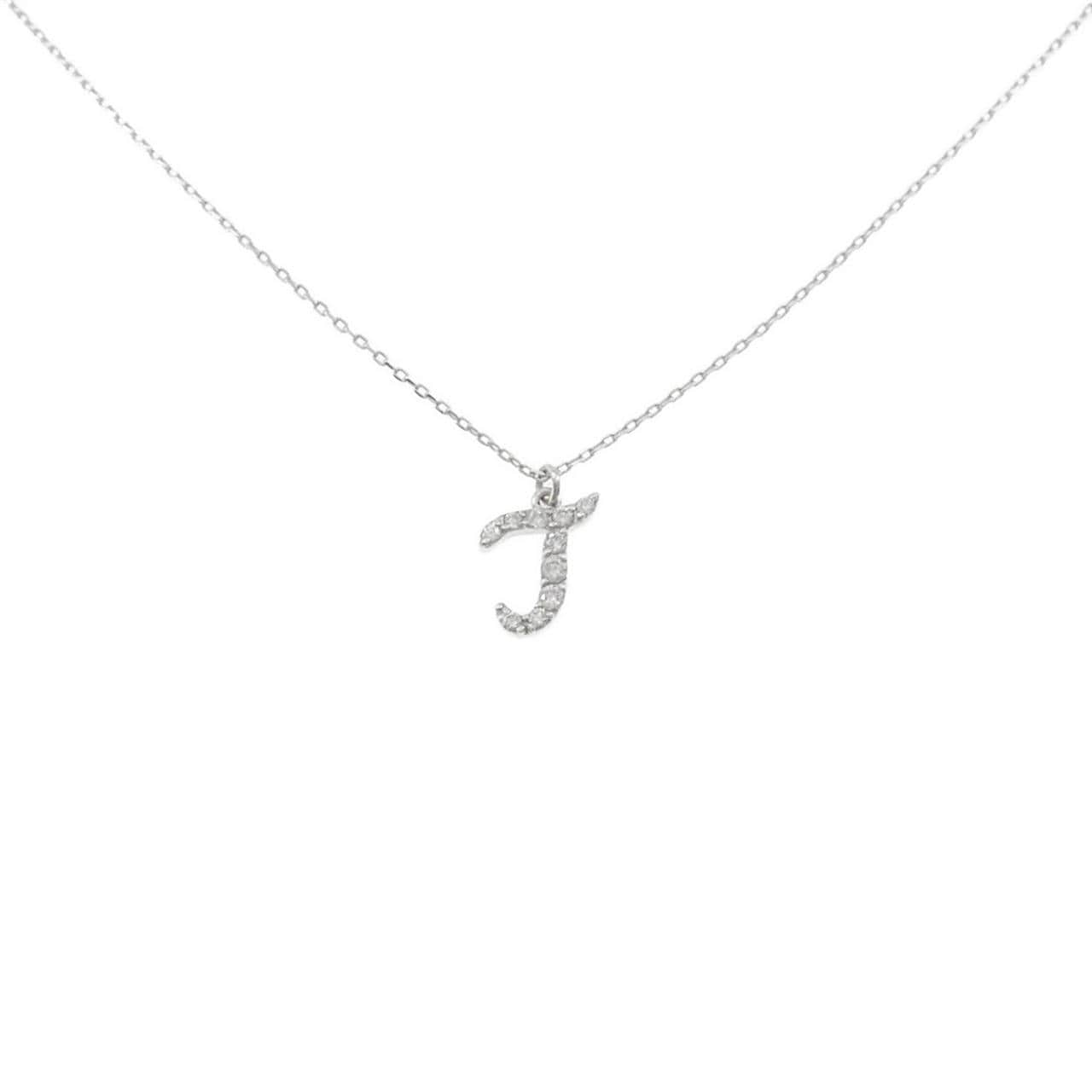 K18WG イニシャル ダイヤモンド ネックレス 0.07CT