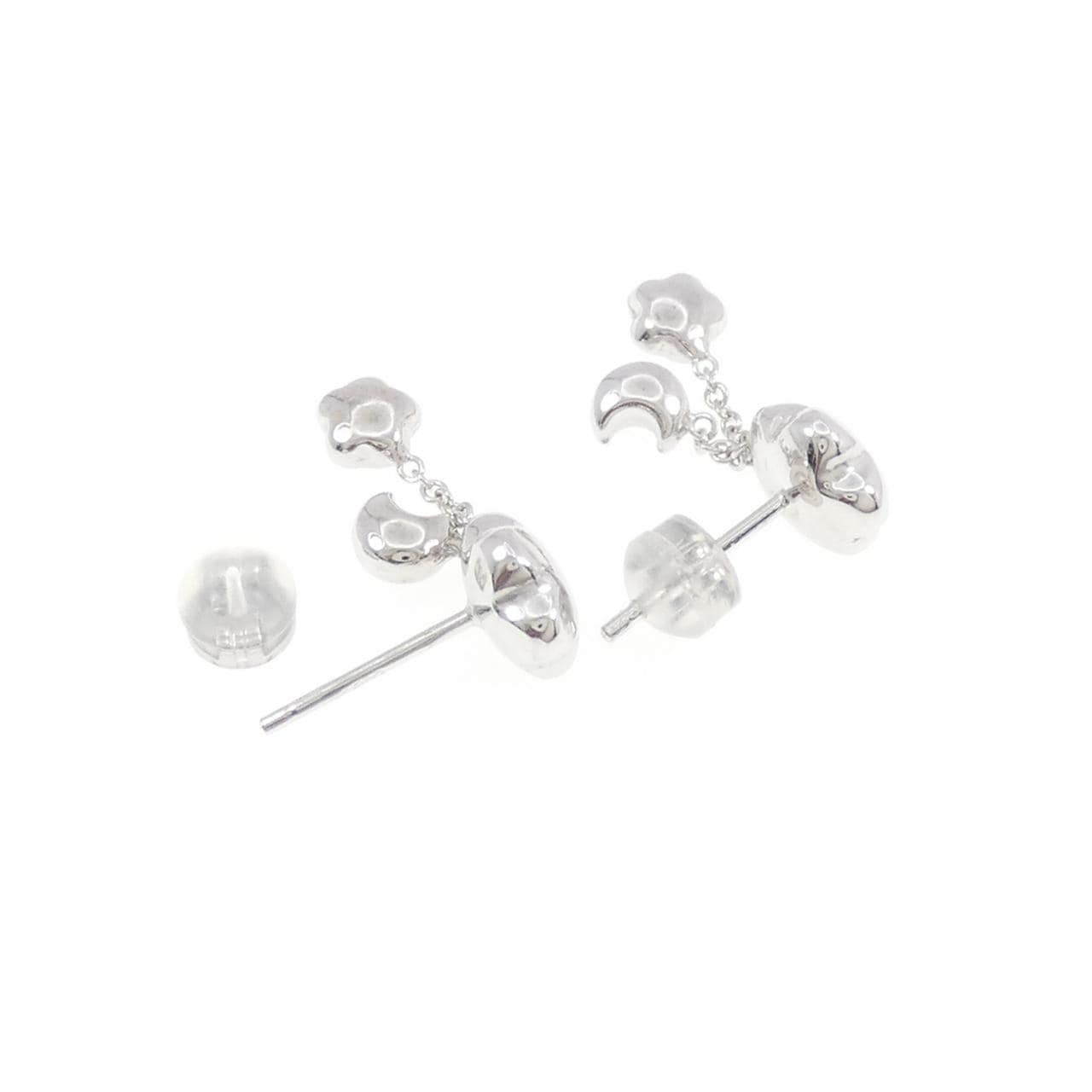 750WG/K18WG スター×ムーン ピアス