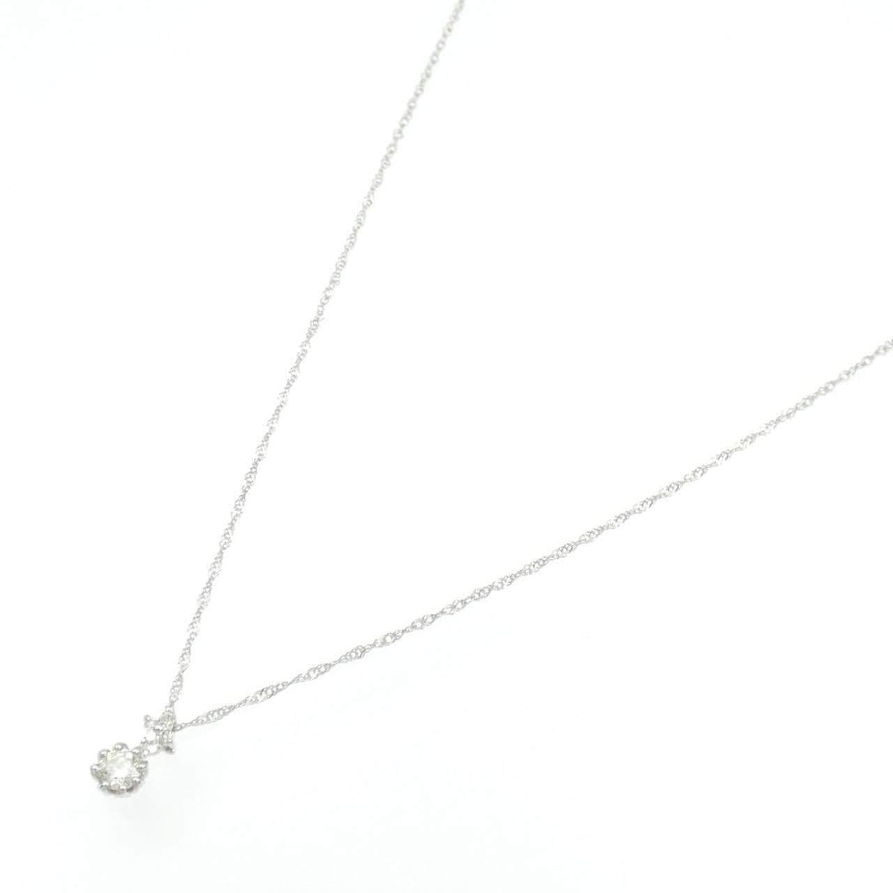 K18WG ダイヤモンド ネックレス 0.17CT