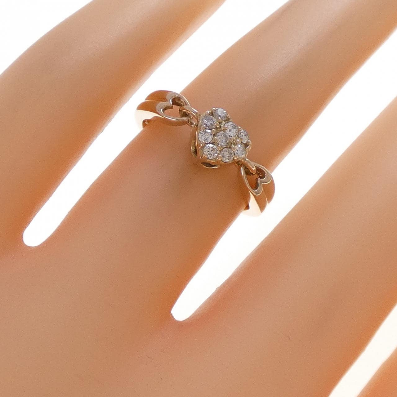 K18PG ハート ダイヤモンド リング 0.15CT