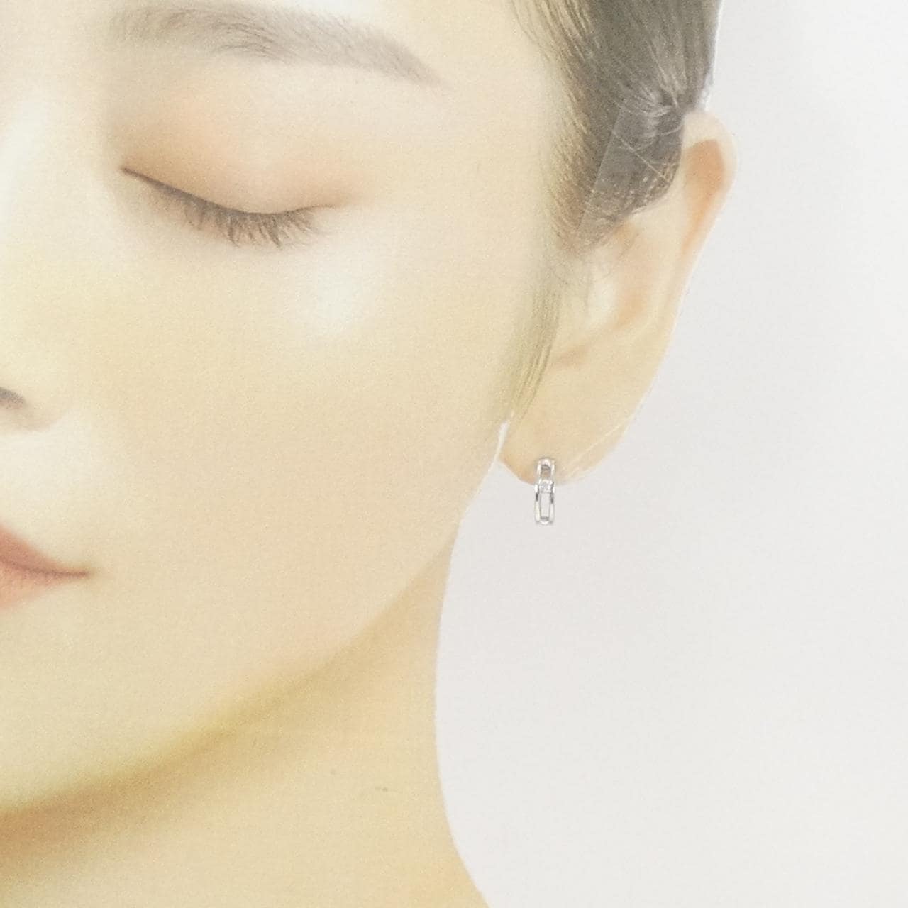 K14WG ダイヤモンド ピアス 0.10CT