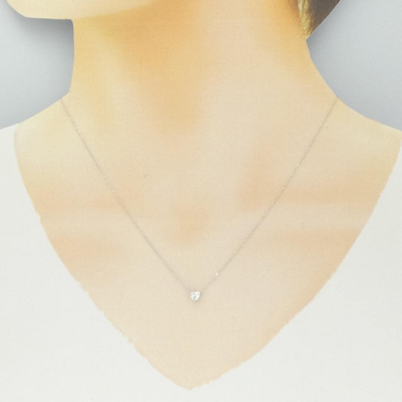 K18WG ハート ダイヤモンド ネックレス 0.24CT